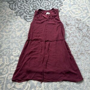 NAF NAF Sleeveless Belted Dress Burgundy XS